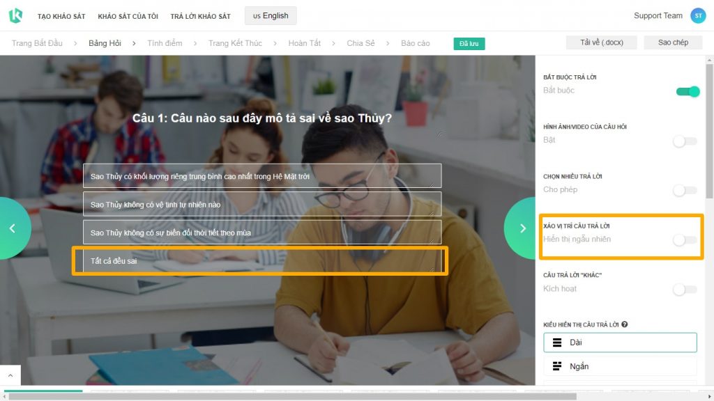 Hướng dẫn tạo kiểm tra online hình 12