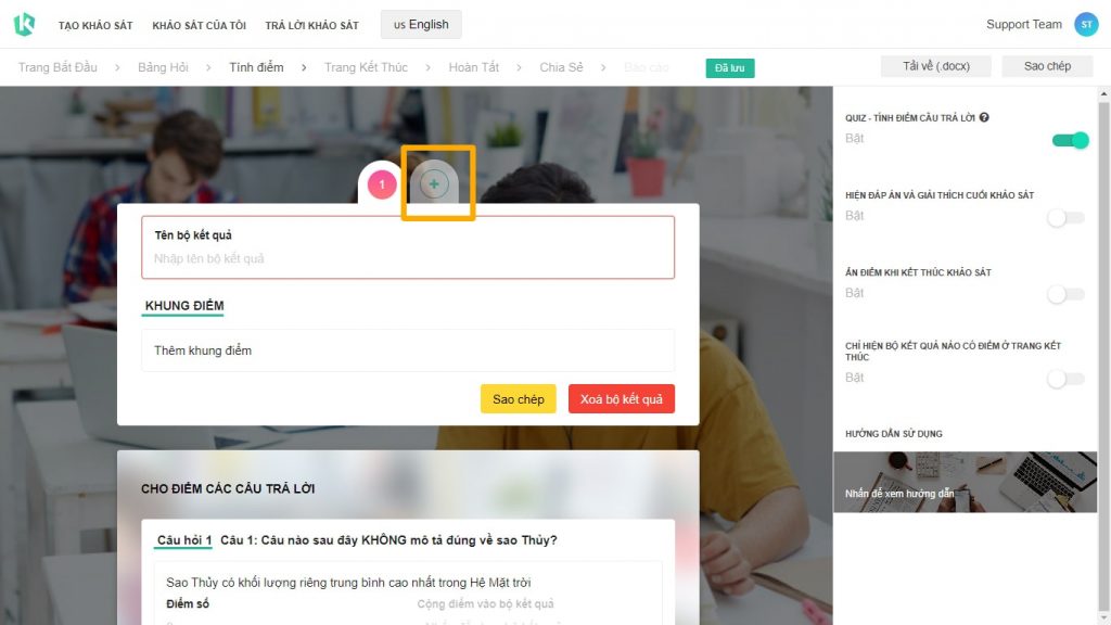 Hướng dẫn tạo kiểm tra online hình 6