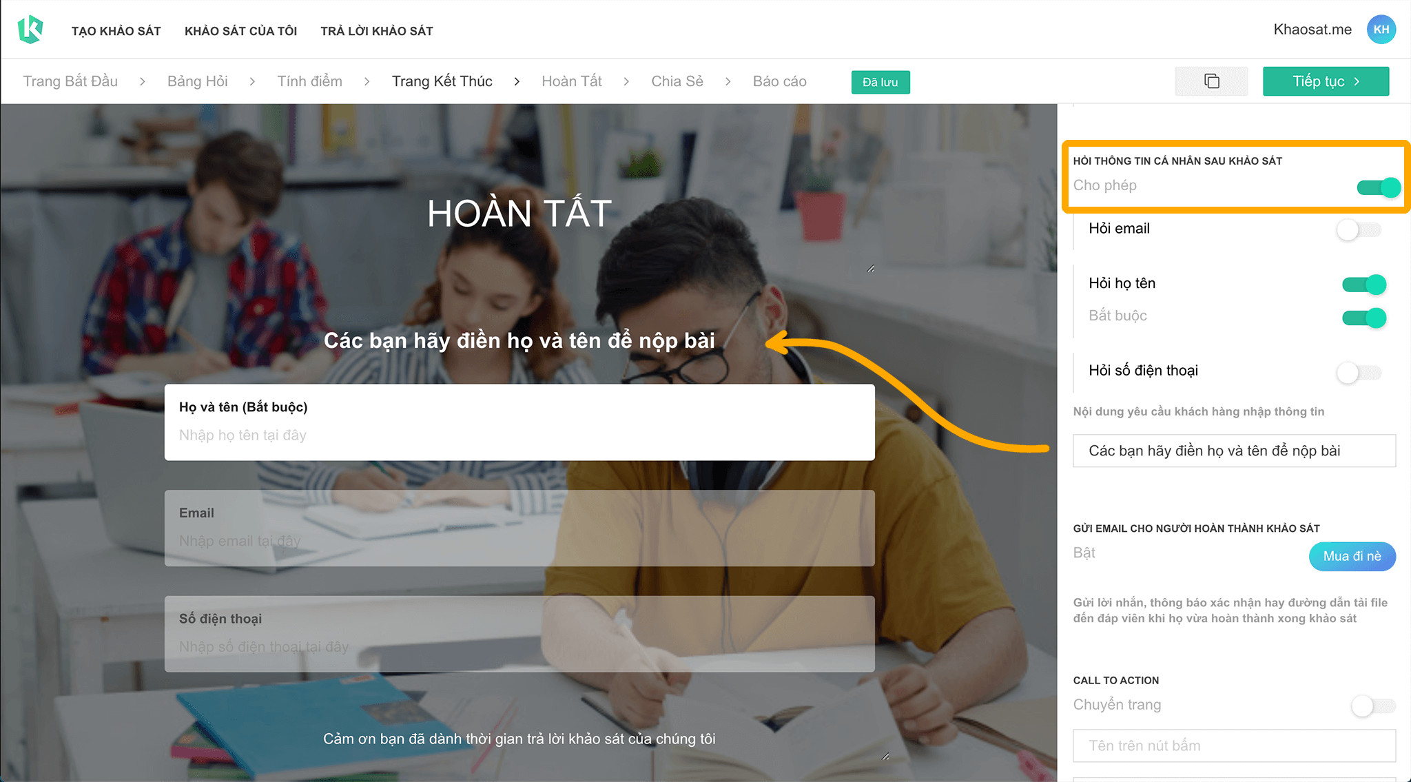 Hướng dẫn tạo kiểm tra online hình 17