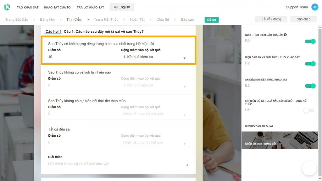 Hướng dẫn tạo kiểm tra online hình 16