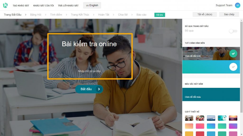 Hướng dẫn tạo bài kiểm tra trắc nghiệm online