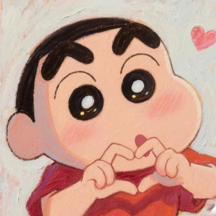 cực dễ thương meme bắn tim shin