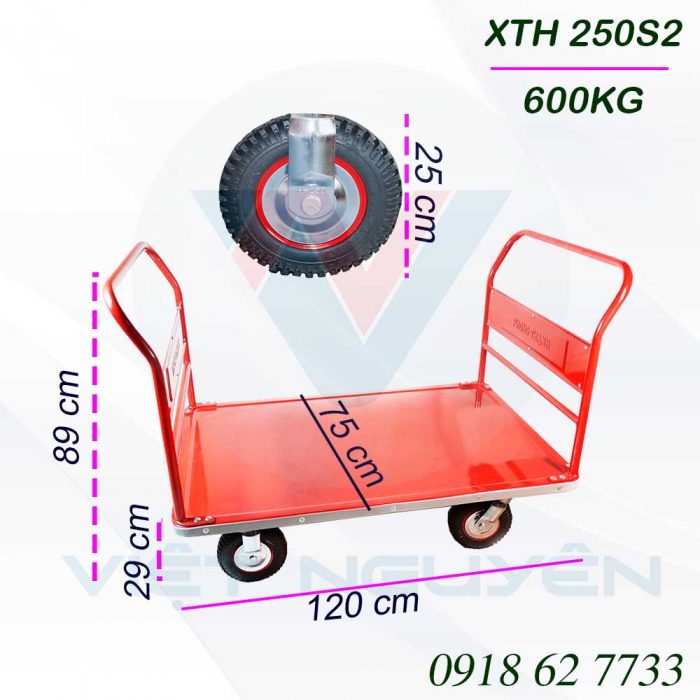 Thông số Kỹ Thuật Xe Đẩy 4 bánh 600kg Phong Thạnh XTH 250S2