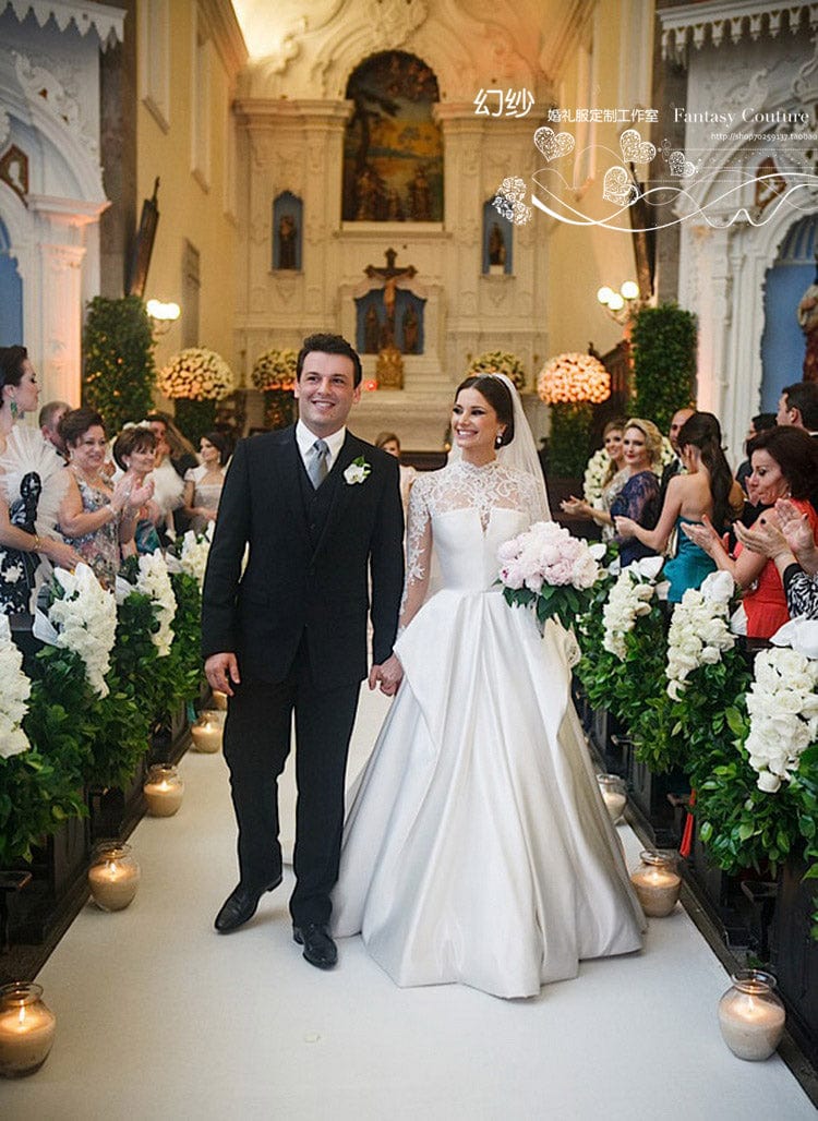 váy cưới trễ vai