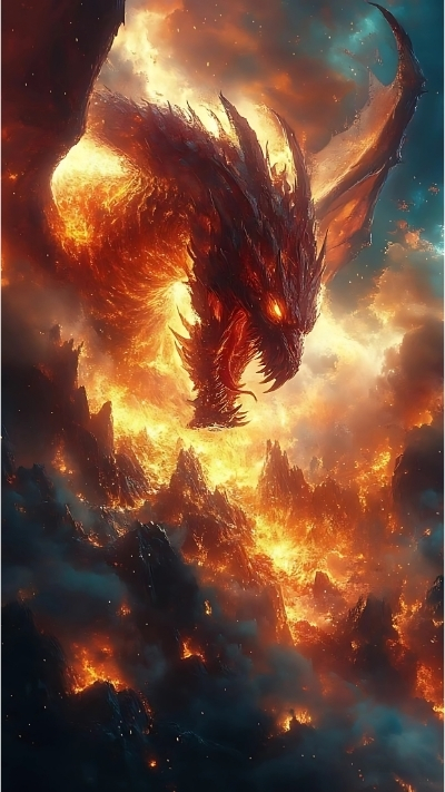 hình nền rồng lửa biểu tượng sức mạnh