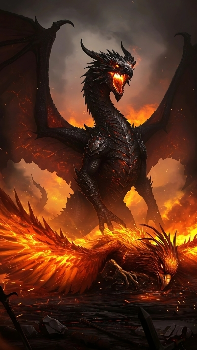 ảnh nền rồng lửa cho máy tính