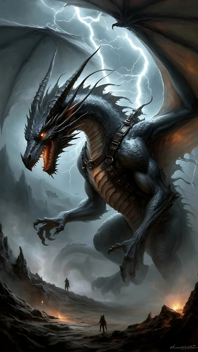 ảnh nền rồng đen 4k