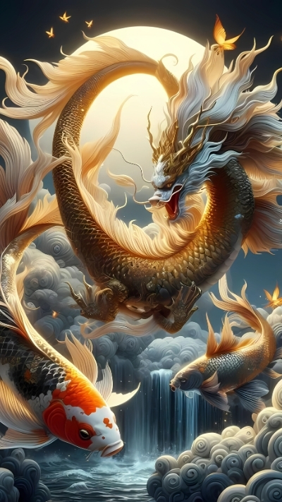 hình nền cá chép hoa rồng