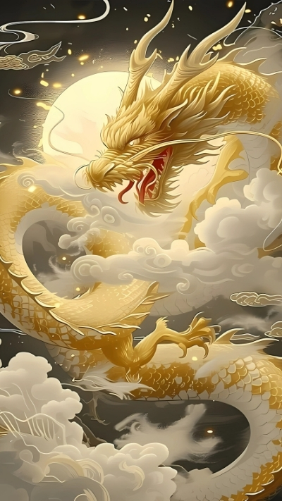 hình nền rồng vàng lung linh
