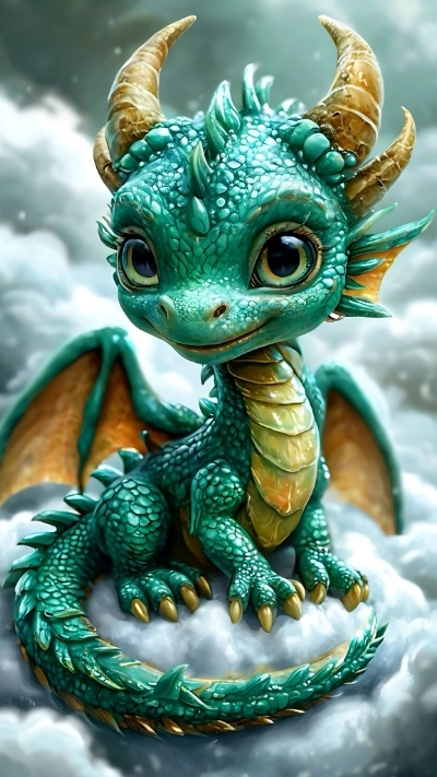 hình nền rồng con chibi đáng yêu