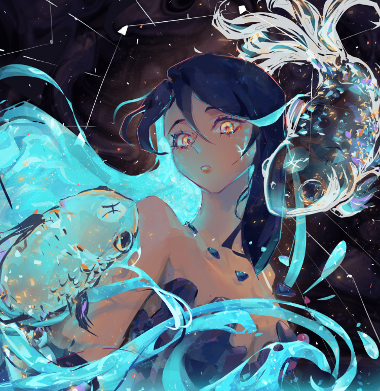 Hình ảnh cung Song Ngư anime phong cách nghệ thuật