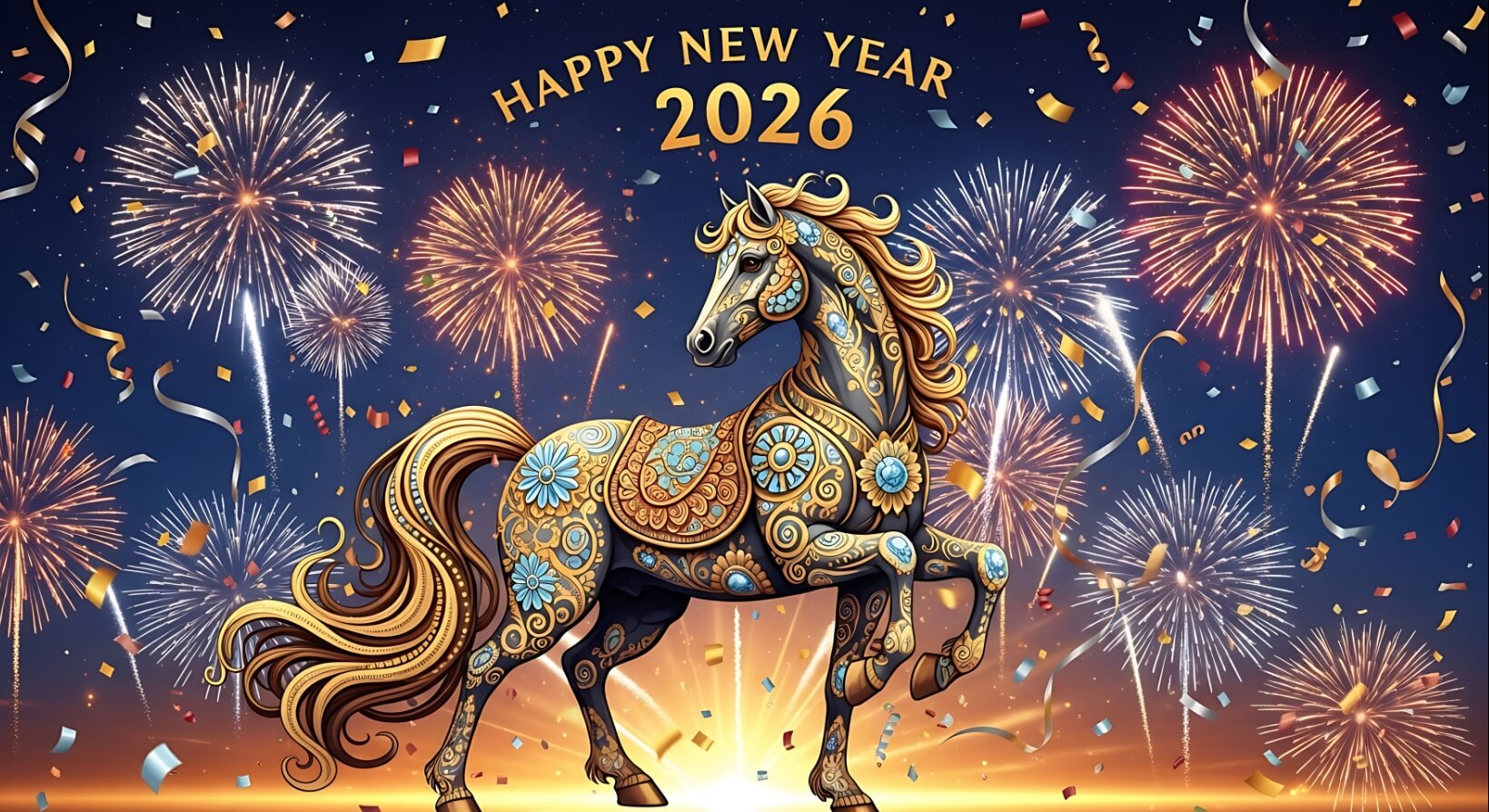 Hình nền máy tính Happy new year 2026 Bính Ngọ