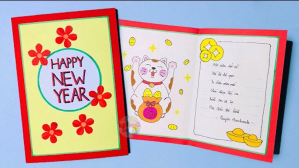 Mẫu thiệp tết với ý nghĩa tài lộc tràn đầy