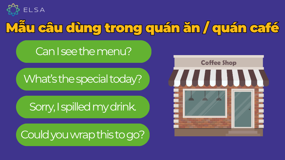 Mẫu câu dùng trong quán ăn/quán café