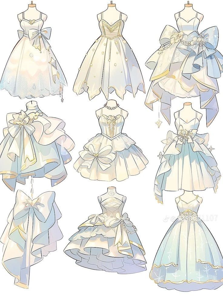 Vẽ váy anime đẹp sang trọng