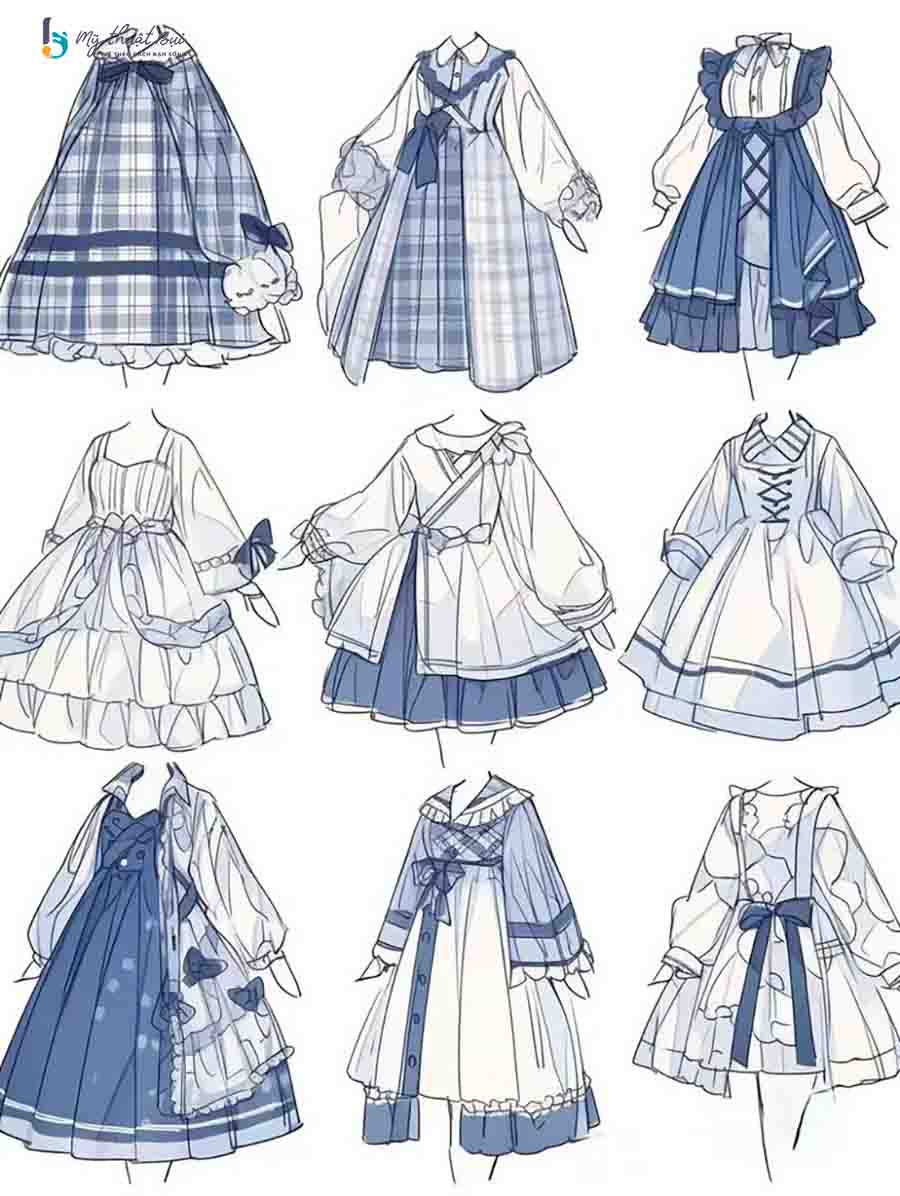 Vẽ váy anime dễ thương