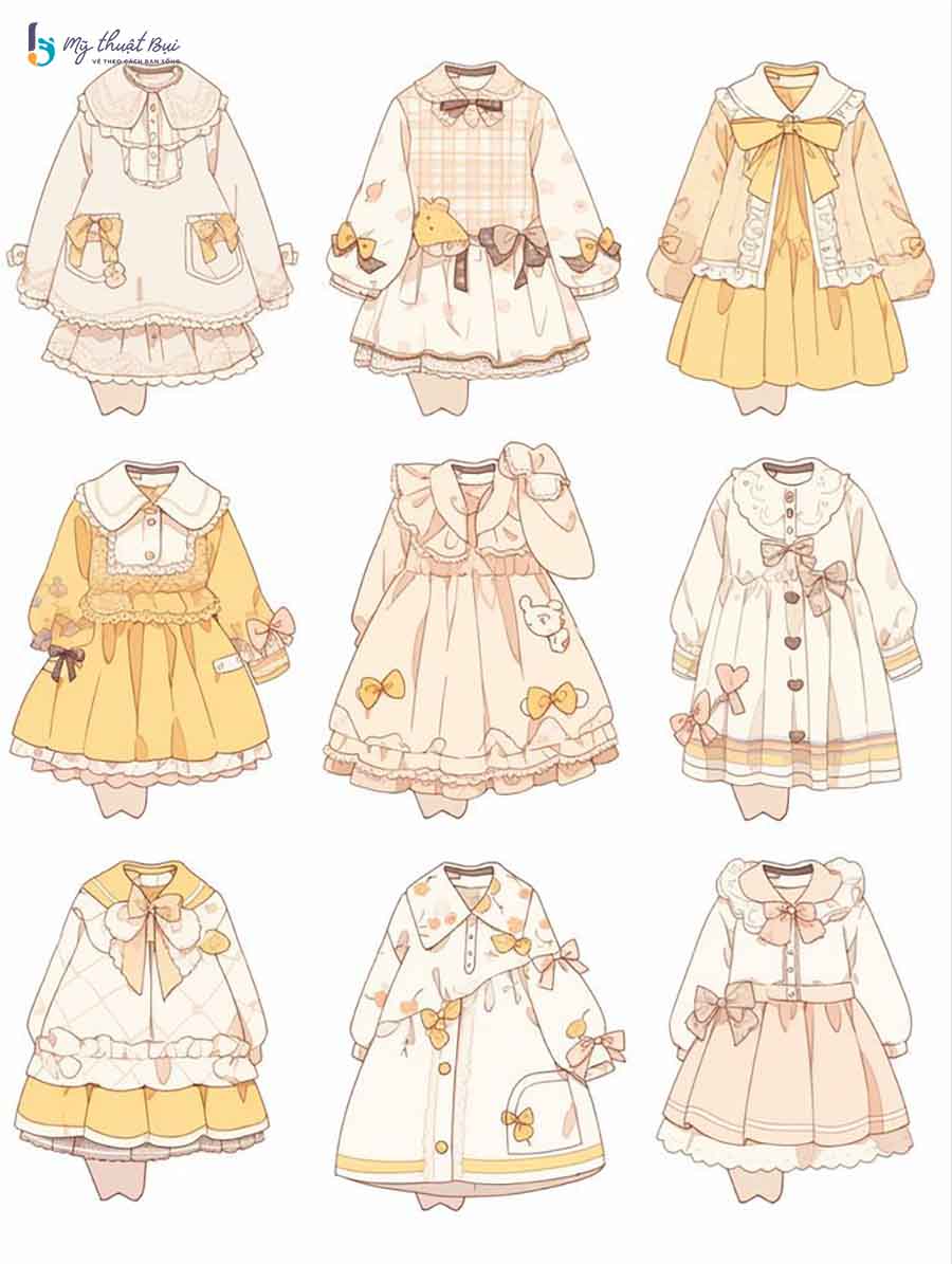Vẽ váy anime dễ thương
