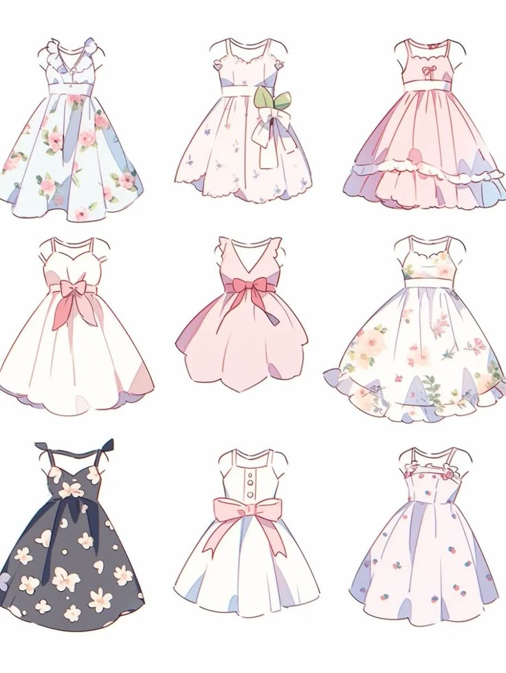 Vẽ váy anime dễ thương