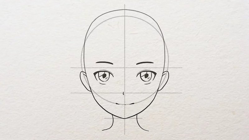 Vẽ mắt, chân mày và miệng của nhân vật anime