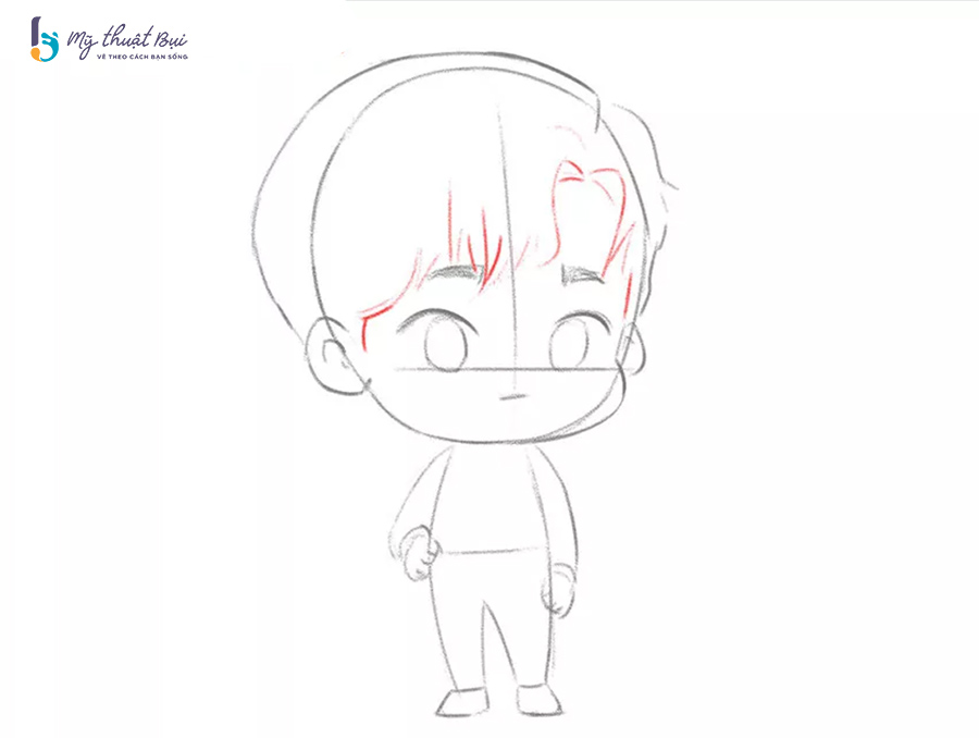 Vẽ tóc nam chibi