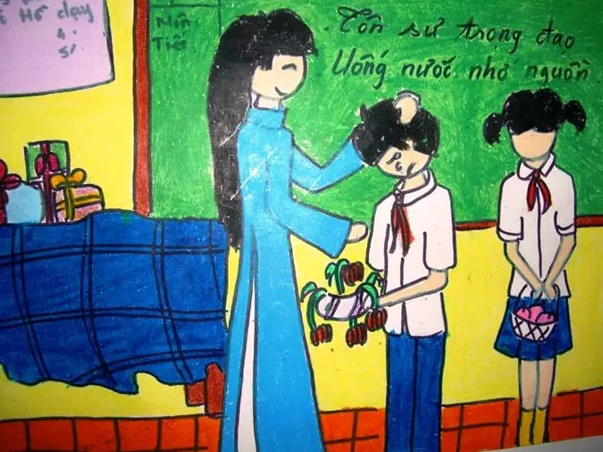 85 bức tranh vẽ cô giáo đẹp, ý nghĩa nhân ngày 20/11 37