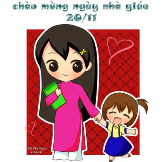 85 bức tranh vẽ cô giáo đẹp, ý nghĩa nhân ngày 20/11 80