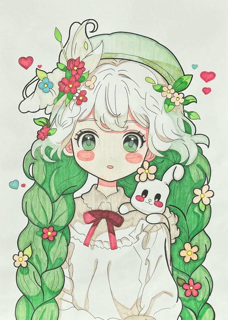 tranh vẽ bằng bút chì anime đơn giản