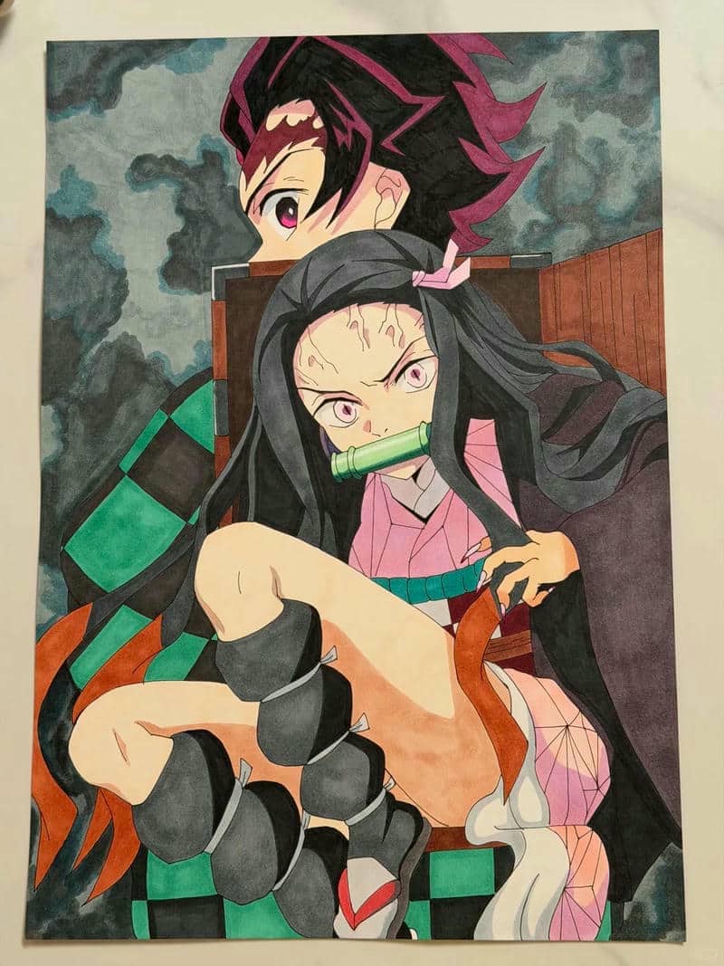 vẽ tranh anime nữ bằng bút chì đơn giản