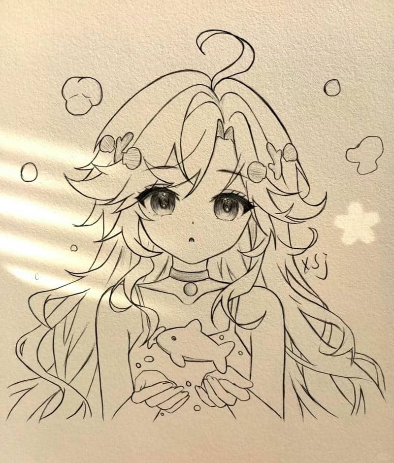 tranh vẽ chì anime