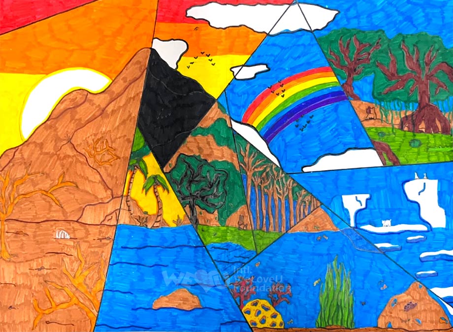 Trẻ em vẽ về hành tinh xanh Trái đất