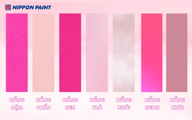 Màu hồng có rất nhiều các sắc thái khác nhau