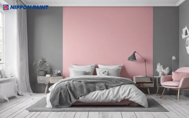 Màu xám đóng vai trò trung hòa, giúp sắc hồng trở nên tinh tế