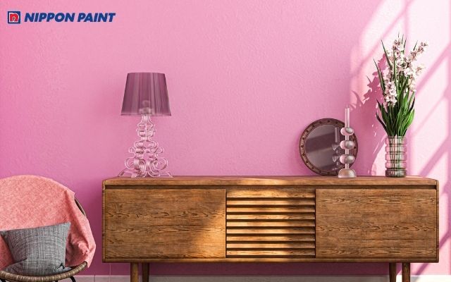 Hình ảnh sơn tường màu hồng nhưng không hề bị sến súa