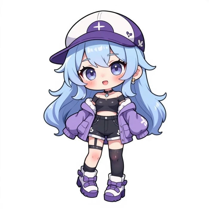 Nhân vật nữ chibi anime với nét đáng yêu nổi bật