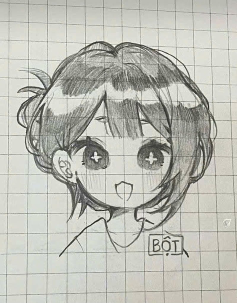 hình vẽ anime bằng chì