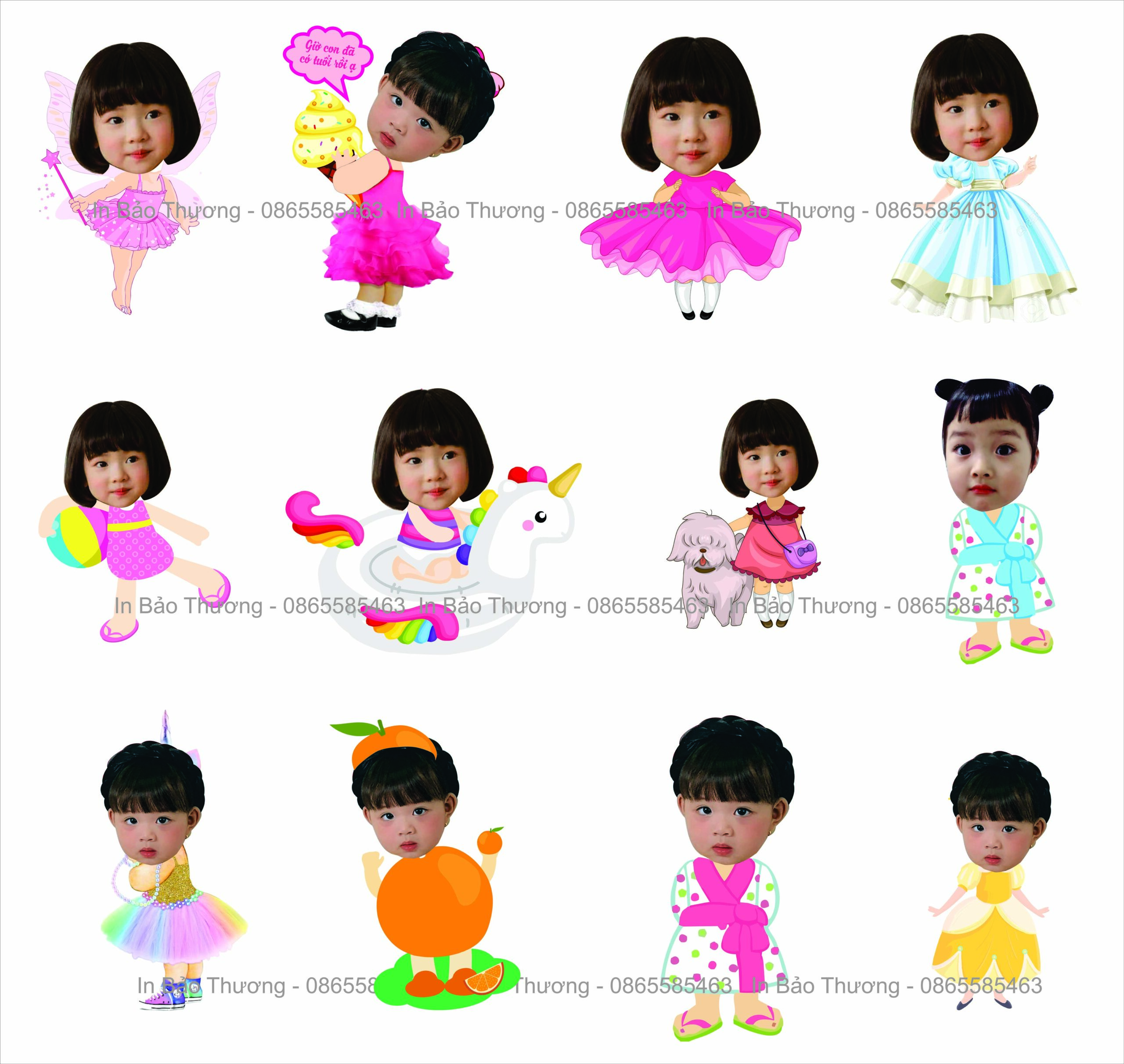 Fomex Sinh Nhật Chibi Girl - Sản phẩm In Nhanh Bảo Thương
