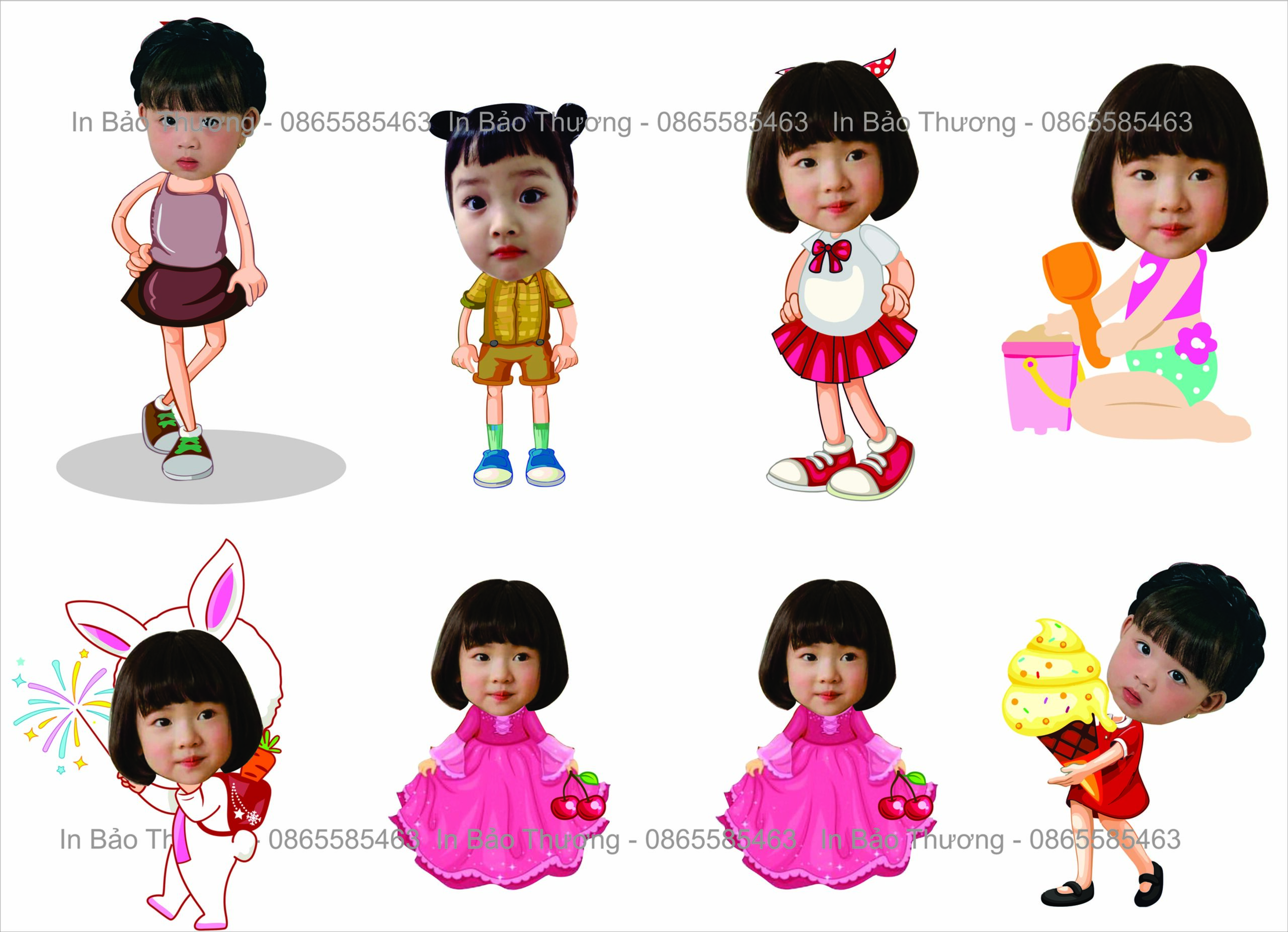 Fomex Sinh Nhật Chibi Girl - Sản phẩm In Nhanh Bảo Thương
