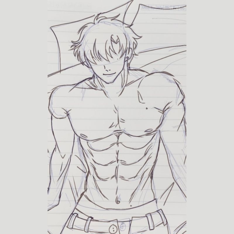 Ảnh anime boy 6 múi vẽ tay