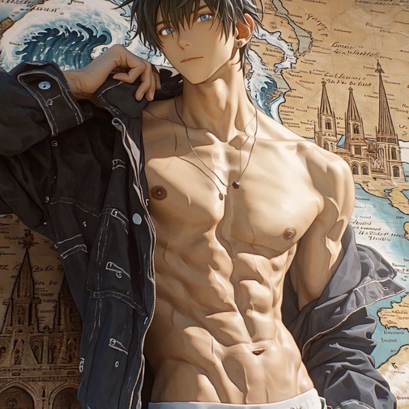 Ảnh anime body nam cơ bụng 6 múi