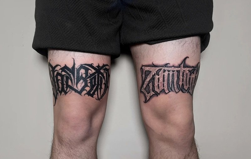 Ảnh tattoo đùi nam phong cách mini nhưng đầy cá tính