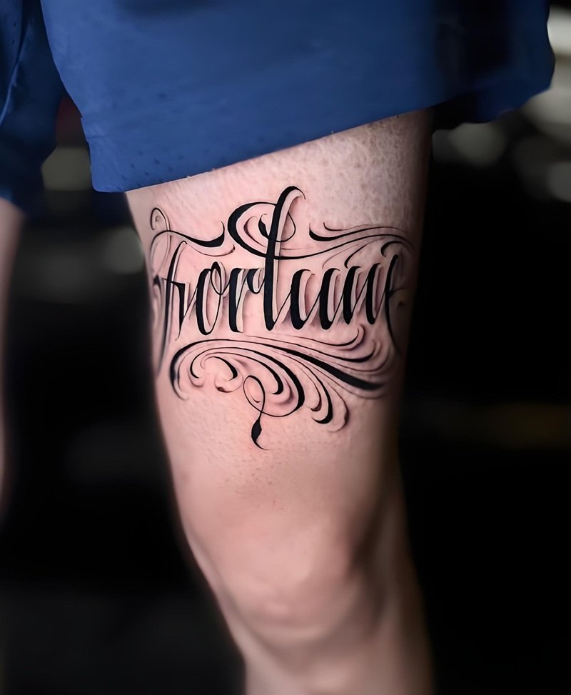 Ảnh tattoo đùi nam với họa tiết mặt quỷ cực nổi bật