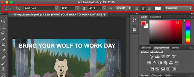 Chèn văn bản trong Photoshop