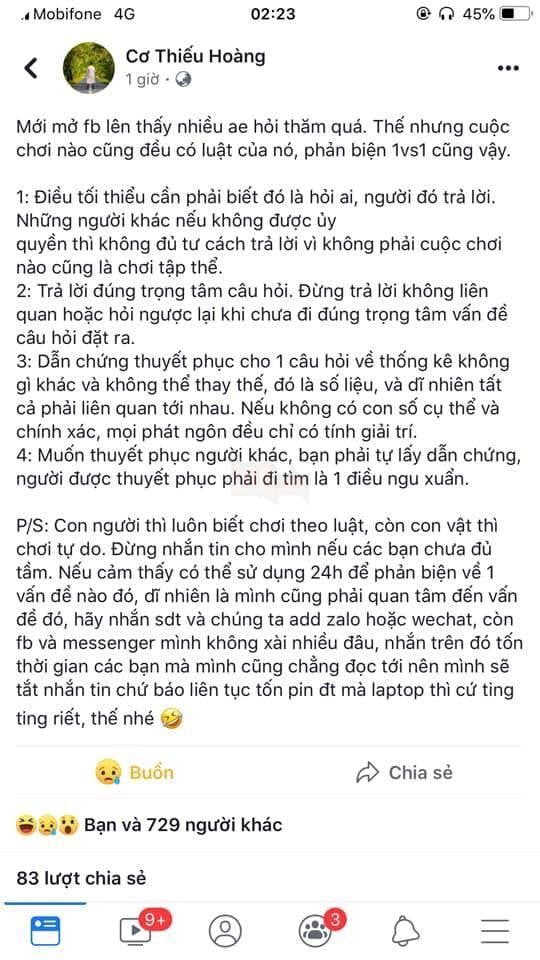 Cơ Thiếu Hoàng là ai? Nhân vật có khả năng phản biện từng làm mưa làm gió trên MXH 3