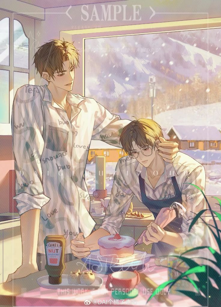 Ảnh boy love làm bánh