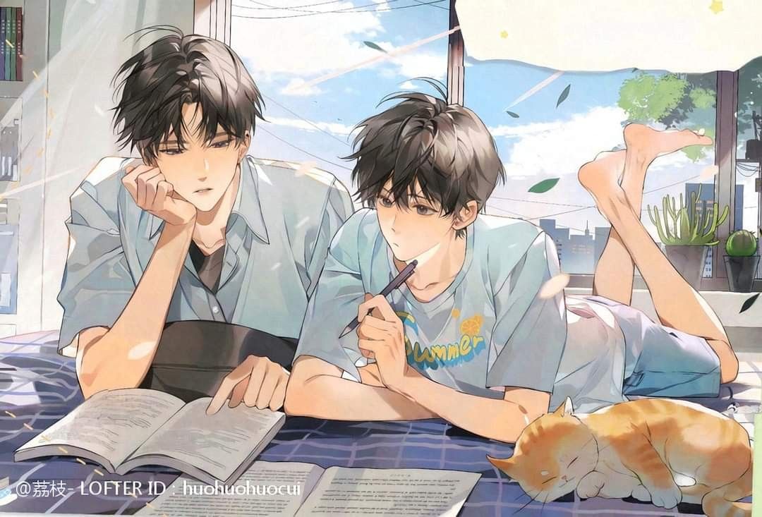 Ảnh đam mỹ học bài
