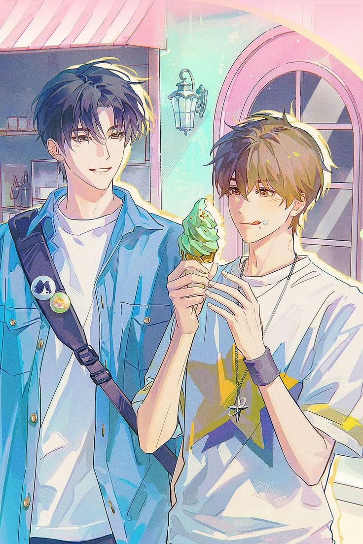 Ảnh boylove chibi ăn kem