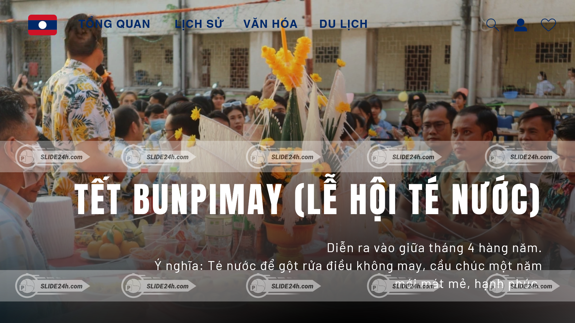 lễ hội bunpimay lào té nước truyền thống cầu may mắn