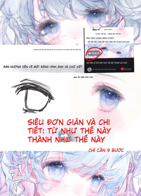 Cách vẽ mắt anime đẹp bằng hình ảnh: hướng dẫn chi tiết 9 bước cho người mới