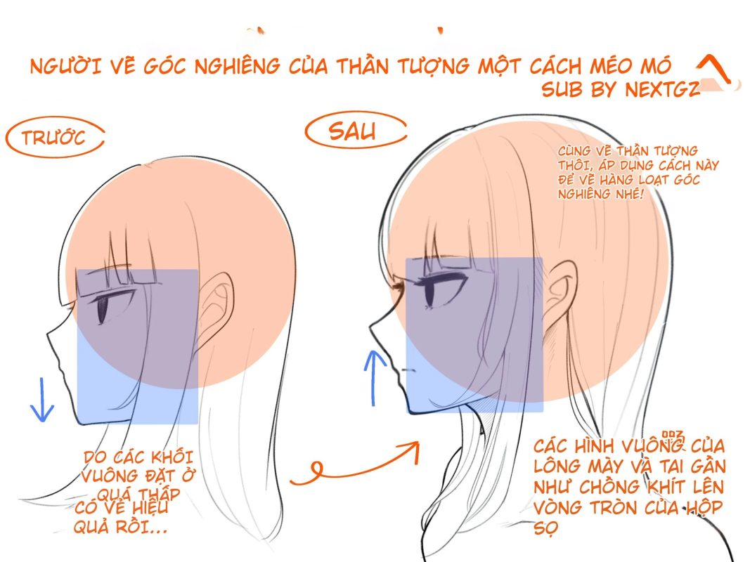 Cách vẽ mặt nghiêng anime đẹp hơn: sửa lỗi khối mặt, tai và hộp sọ