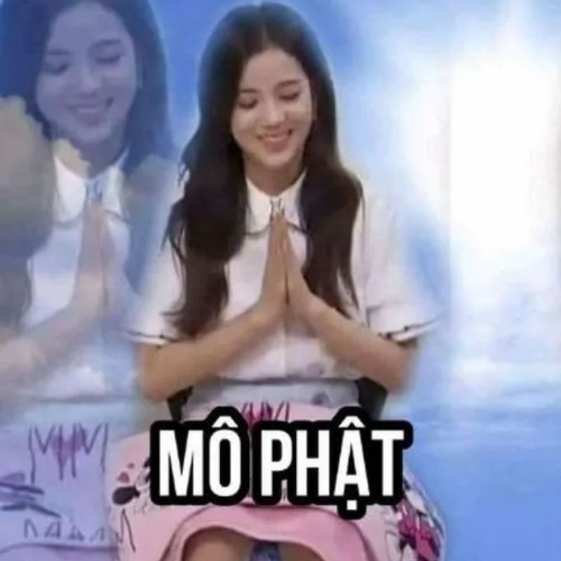 Meme Jisoo BlackPink mô Phật